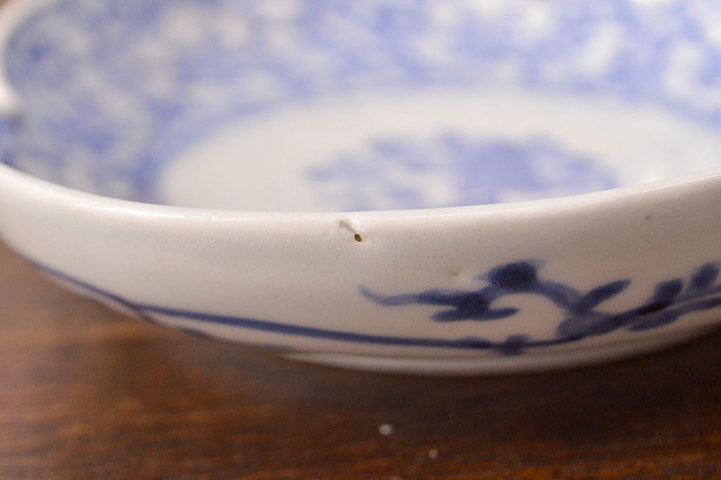 江戸期　古伊万里　蛸唐草文　渦福　変形皿2枚セット(和食器)(R-051972)