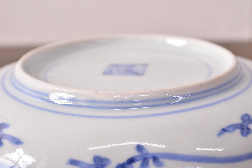 江戸期　古伊万里　蛸唐草文　渦福　変形皿2枚セット(和食器)(R-051972)