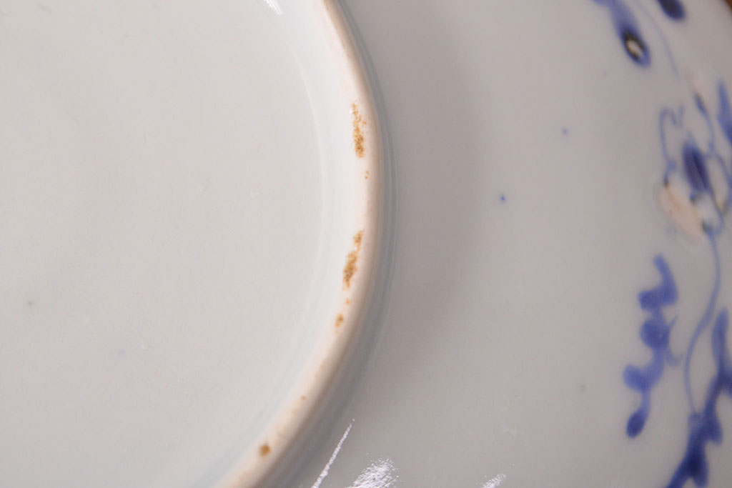 江戸期　古伊万里　染付変形皿2枚セット(和食器)(R-051975)