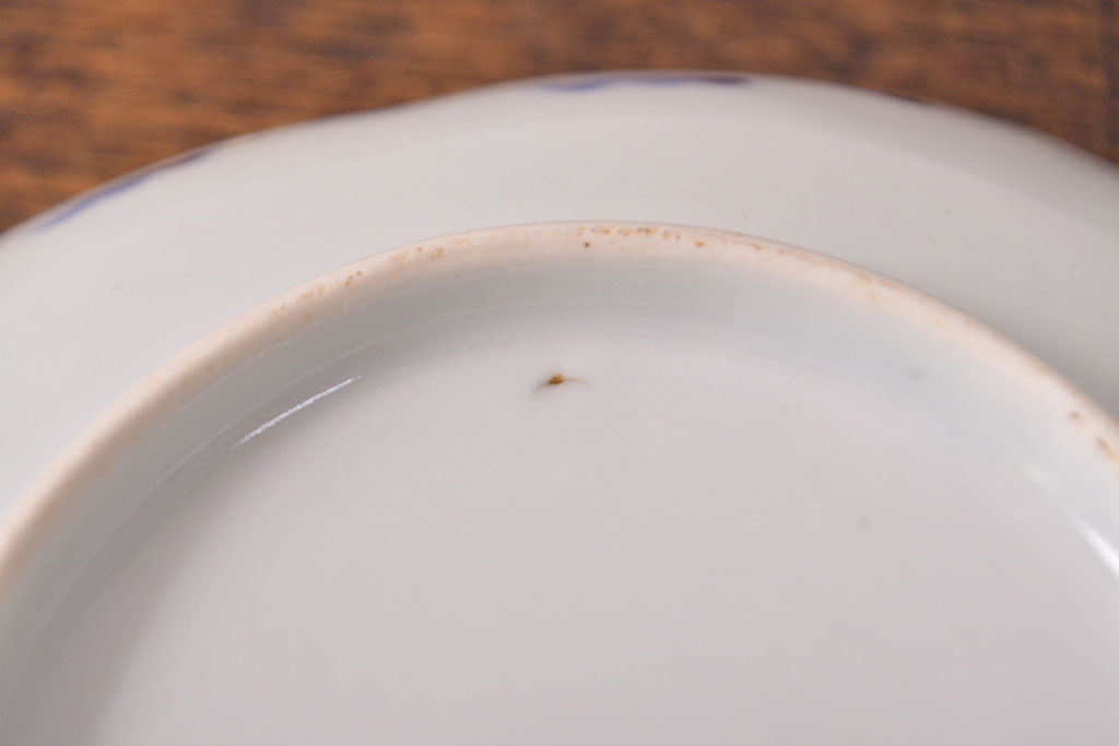 江戸期　古伊万里　染付変形皿2枚セット(和食器)(R-051975)