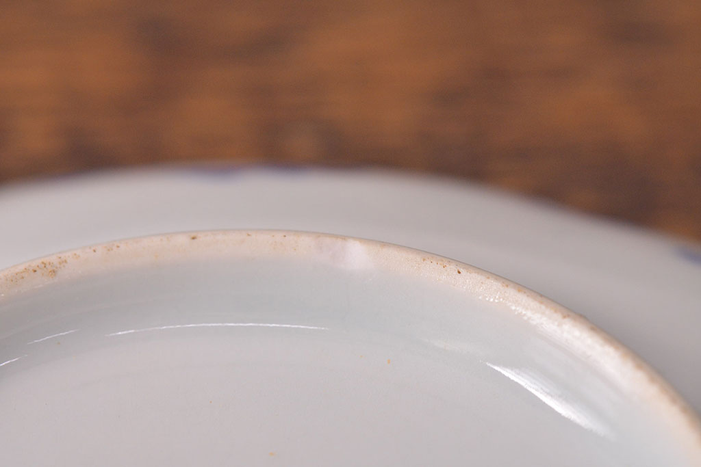 江戸期　古伊万里　染付変形皿2枚セット(和食器)(R-051975)