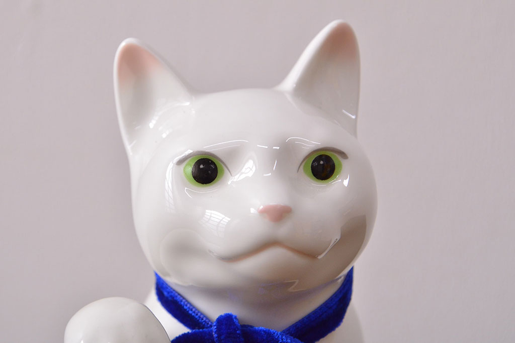 ノリタケ Noritake 招き猫(中) 青小花 置物(ホームアクセサリー、ディスプレイ、置き物)(R-051981) | ラフジュ工房