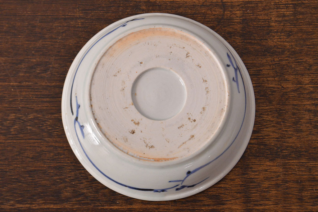 江戸期　古伊万里　染付仙人図　なます皿2枚セット(中皿、和食器)(R-051998)