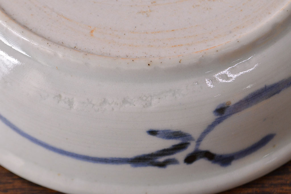 江戸期　古伊万里　染付仙人図　なます皿2枚セット(中皿、和食器)(R-051998)