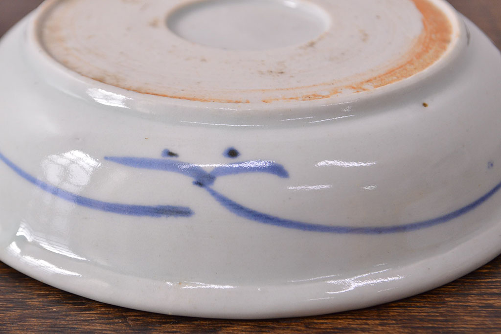 江戸期　古伊万里　染付仙人図　なます皿2枚セット(中皿、和食器)(R-052000)
