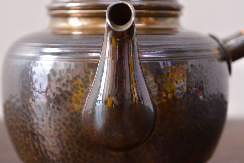 古い　純銀製　横手急須　247g(銀瓶、茶道具)(R-052004)
