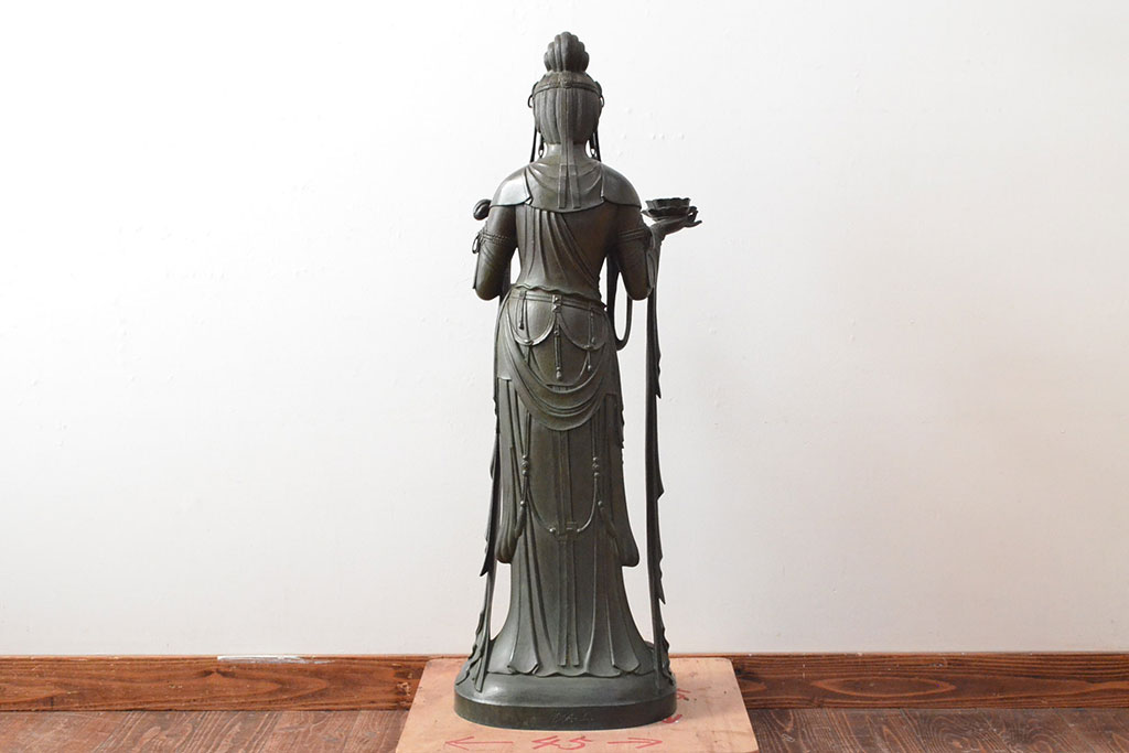大仏師　松久宗琳　ブロンズ観音菩薩立像　高さ92cm(ディスプレイ、置き物、置物)(R-052045)