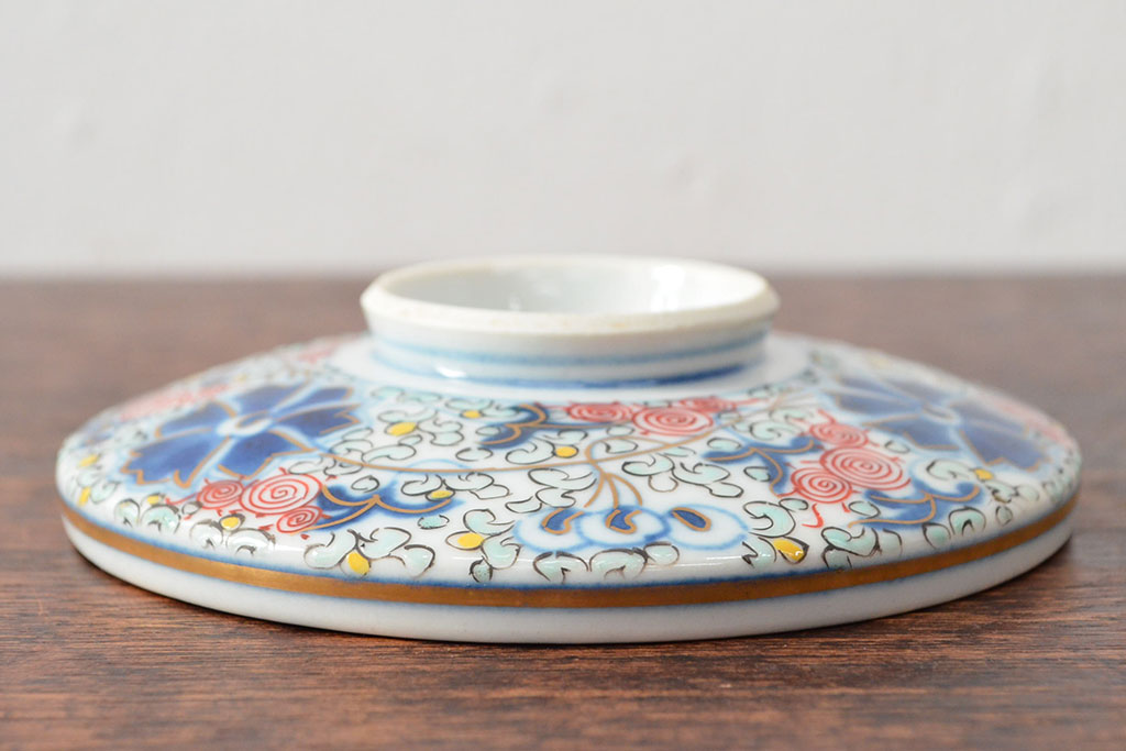 大清光緒年製　色絵染付蓋茶碗2客セット(伊万里、中国?)(R-052052)