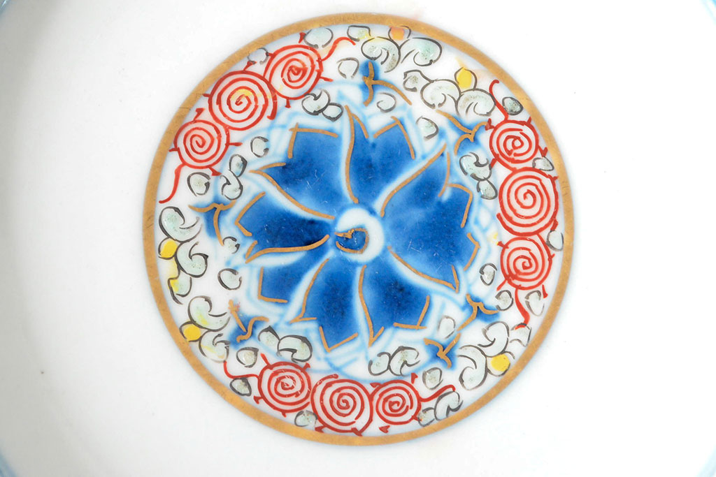 大清光緒年製　色絵染付蓋茶碗2客セット(伊万里、中国?)(R-052052)