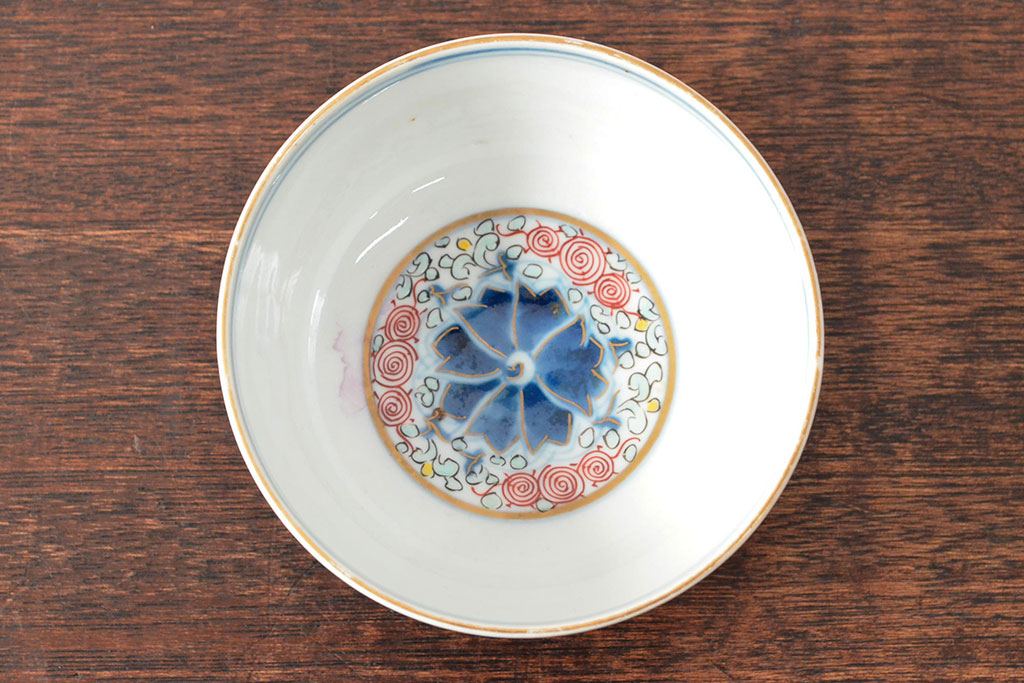 大清光緒年製　色絵染付蓋茶碗2客セット(伊万里、中国?)(R-052052)