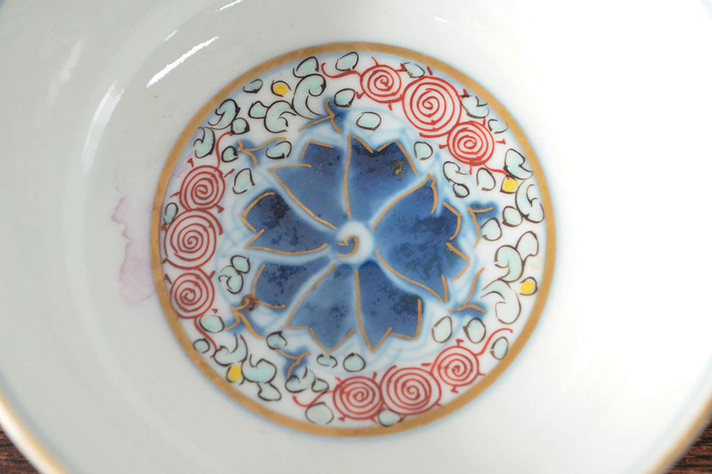 大清光緒年製　色絵染付蓋茶碗2客セット(伊万里、中国?)(R-052052)