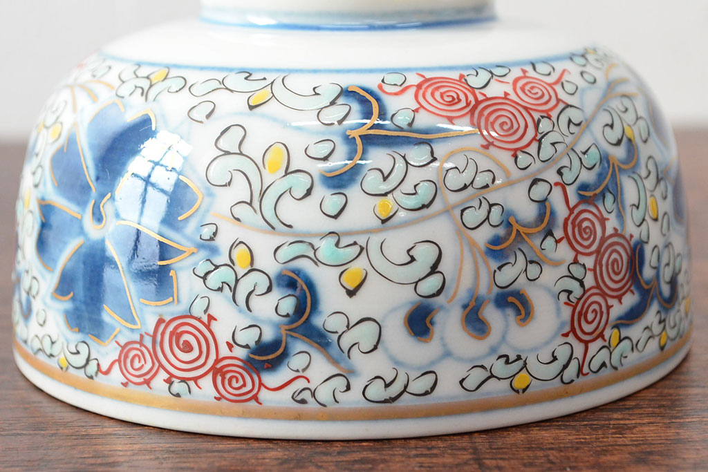大清光緒年製　色絵染付蓋茶碗2客セット(伊万里、中国?)(R-052052)