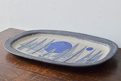 北欧ビンテージ　デンマーク製　オーバルプレート(飾り皿、ヴィンテージ)(R-052065)