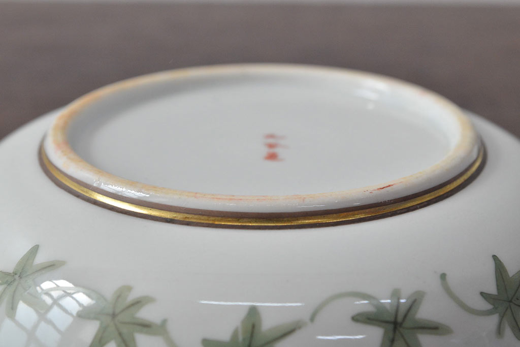 明治〜大正　九谷焼　花鳥図　色絵　小皿6枚セット(和食器)(R-052093)