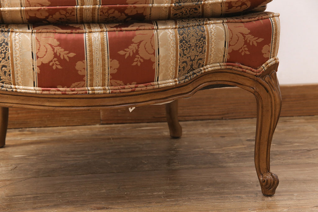 中古　美品　DREXEL HERITAGE(ドレクセルヘリテイジ)　 Upholstery(アップホルスタリー)　エレガントな佇まいのラウンジチェア(一人掛けソファ、1P、アームソファ)(定価約59万円)(R-052094)