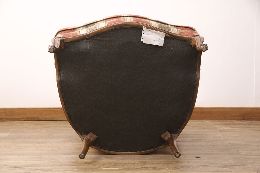 中古　美品　DREXEL HERITAGE(ドレクセルヘリテイジ)　 Upholstery(アップホルスタリー)　エレガントな佇まいのラウンジチェア(一人掛けソファ、1P、アームソファ)(定価約59万円)(R-052094)