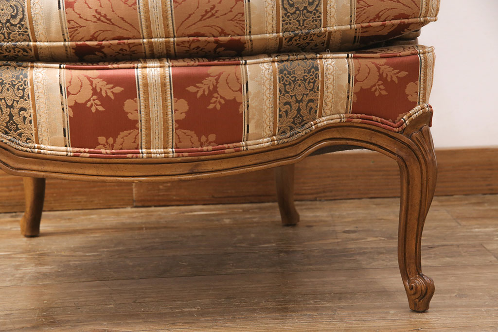 中古　美品　DREXEL HERITAGE(ドレクセルヘリテイジ)　 Upholstery(アップホルスタリー)　エレガントな佇まいのラウンジチェア(一人掛けソファ、1P、アームソファ)(定価約59万円)(R-052095)