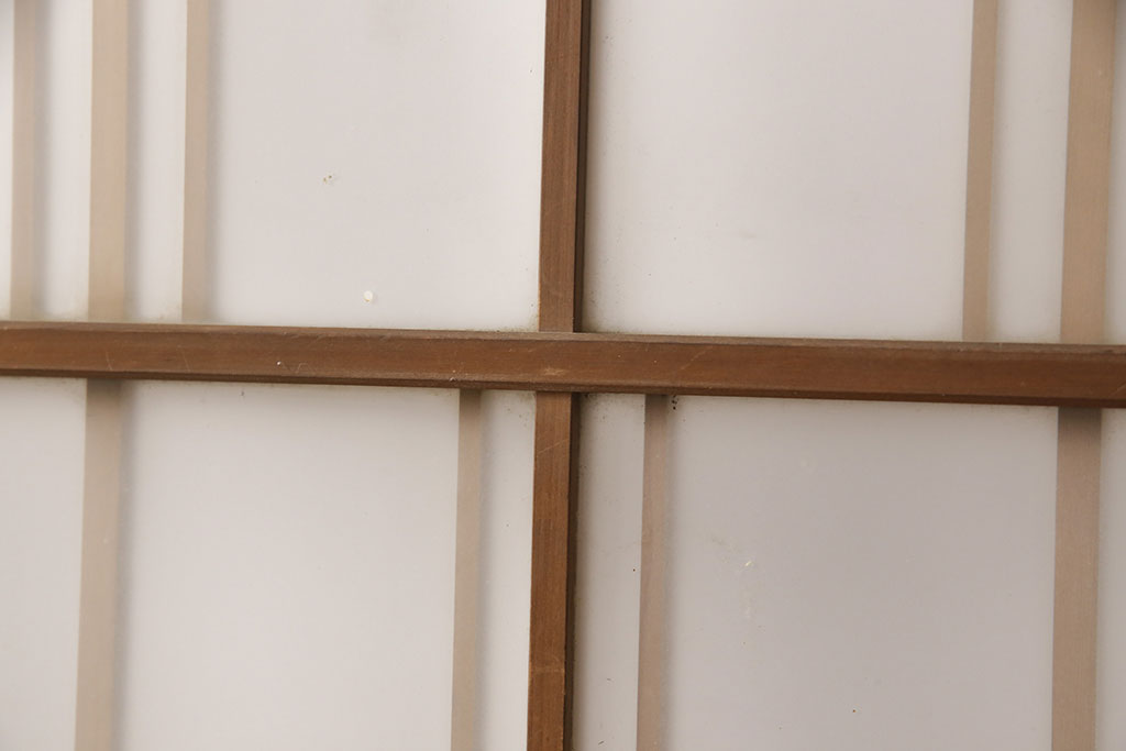 和製アンティーク　腰板杉材　こだわりの空間づくりにおすすめ!凝ったつくりのガラス戸2枚セット(建具、引き戸)(R-052106)