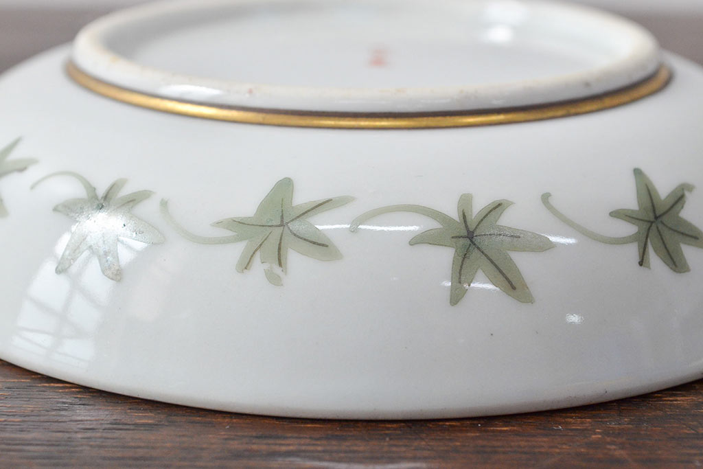 明治〜大正　九谷焼　花鳥図　色絵　小皿5枚セット(和食器)(R-052128)