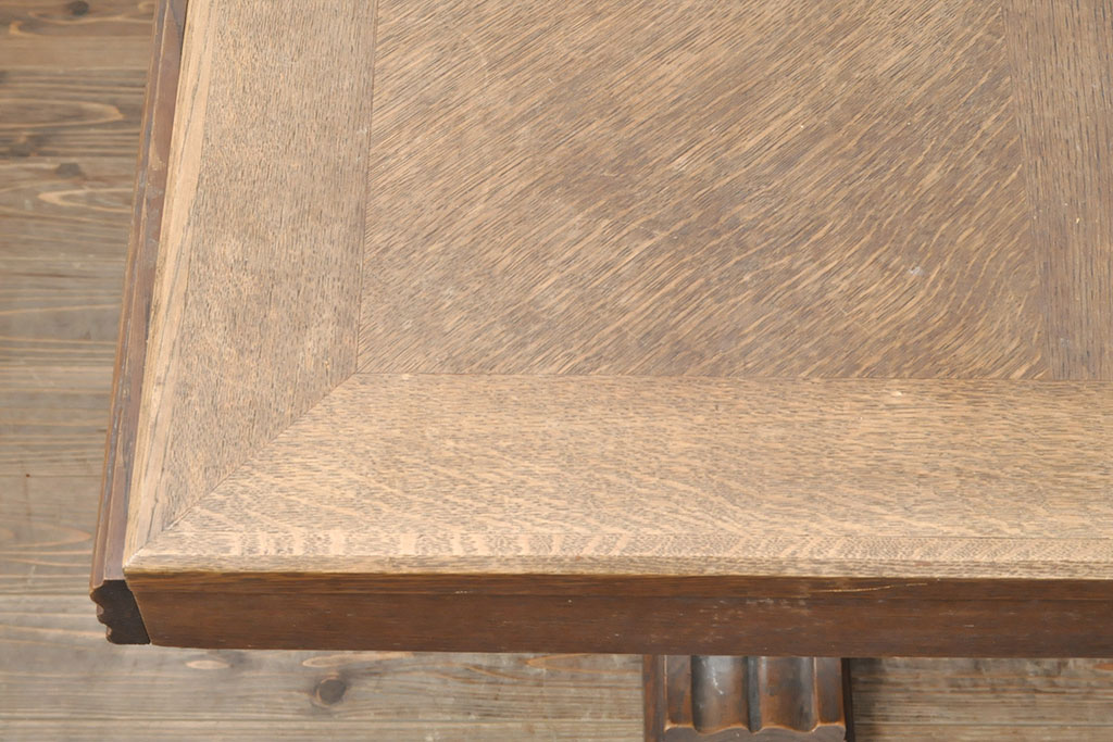 ベルギーアンティーク　シンプルで使い勝手の良いドローリーフテーブル(ダイニングテーブル、エクステンションテーブル)(R-052154)