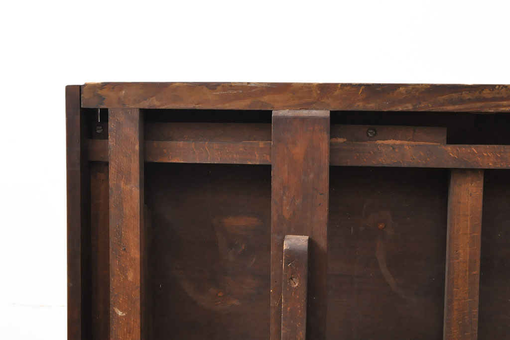 ベルギーアンティーク　シンプルで使い勝手の良いドローリーフテーブル(ダイニングテーブル、エクステンションテーブル)(R-052154)
