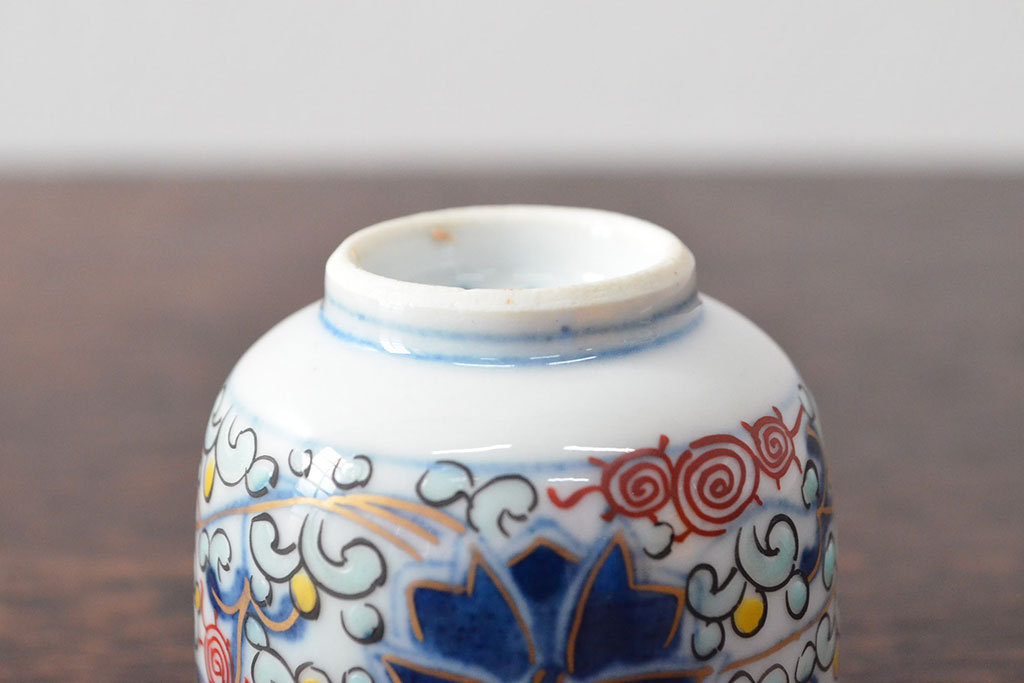 大清光緒年製　色絵　猪口5客セット(古伊万里、中国?)(R-052170)