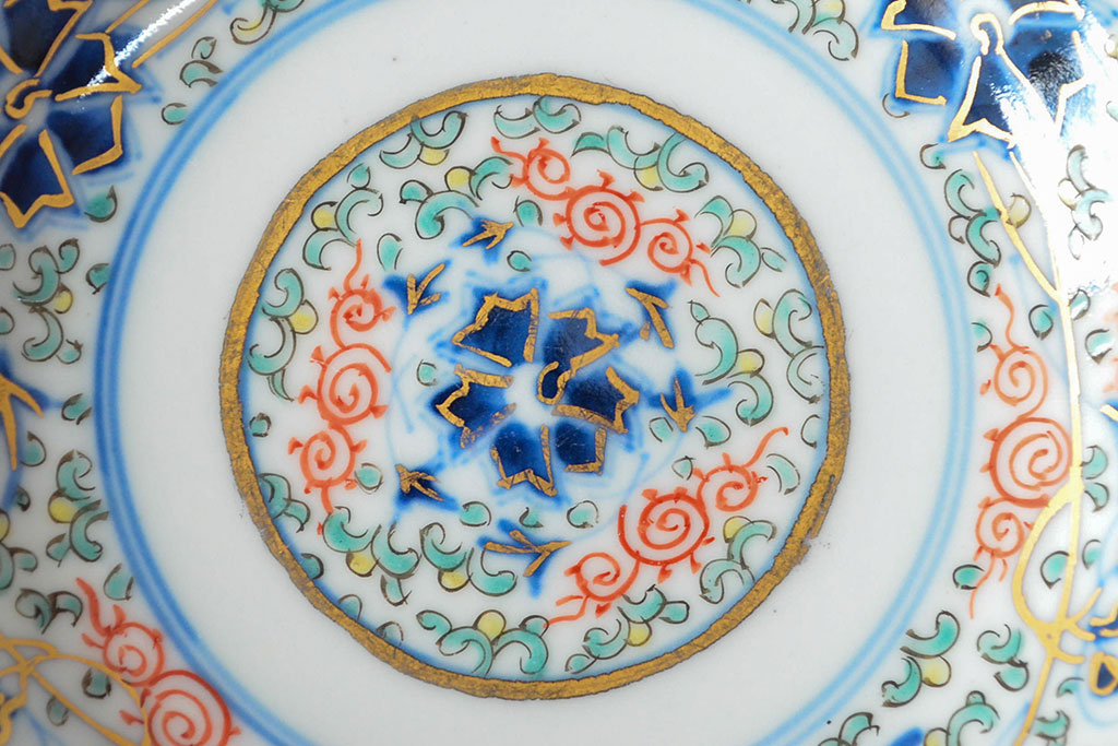 大清光緒年製　色絵染付　四寸皿3枚(伊万里、中国?)(R-052196)
