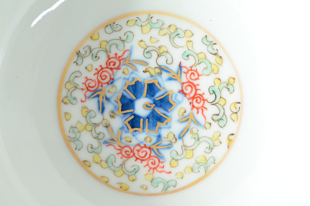 大清光緒年製　色絵染付　深鉢3客(伊万里、中国?)(R-052198)