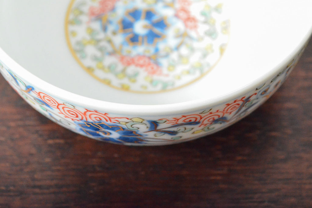 大清光緒年製　色絵染付　深鉢3客(伊万里、中国?)(R-052198)