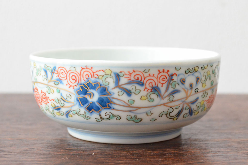 大清光緒年製　色絵染付　深鉢3客(伊万里、中国?)(R-052198)