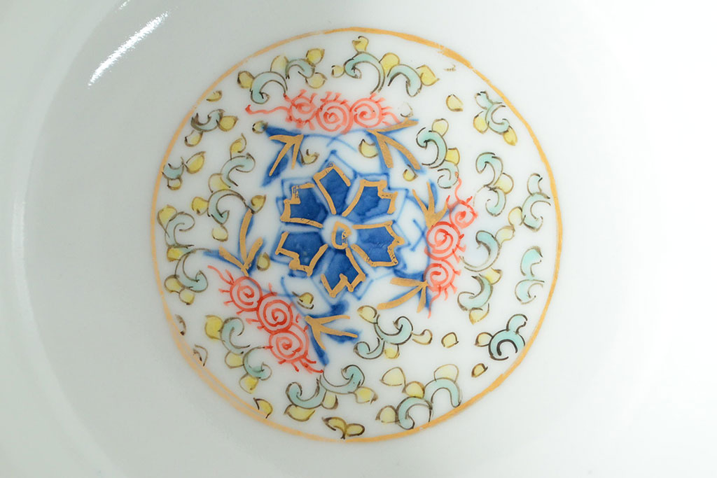 大清光緒年製　色絵染付　深鉢3客(伊万里、中国?)(R-052200)