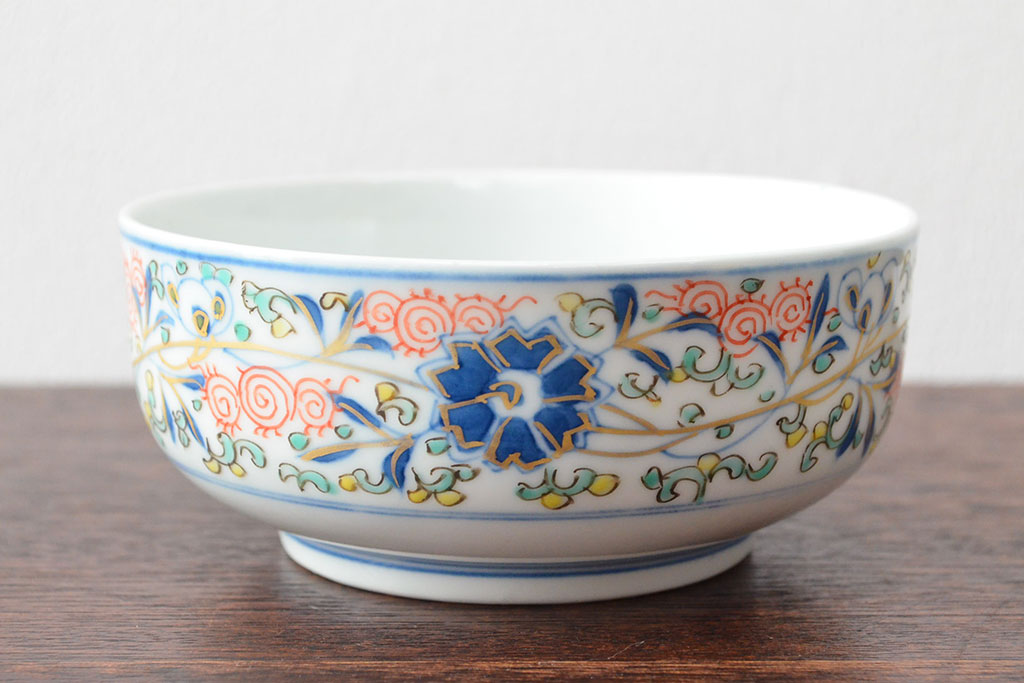 大清光緒年製　色絵染付　深鉢3客(伊万里、中国?)(R-052200)