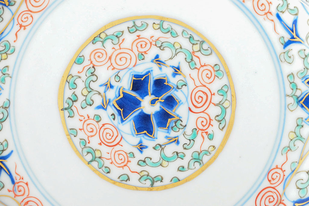 大清光緒年製　色絵染付　六寸皿3枚セット(伊万里、中国?)(R-052237)