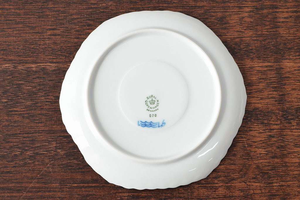 ROYAL COPENHAGEN　ロイヤルコペンハーゲン　ブルーフルーテッド　フルレース　コーヒーカップ&ソーサー2客(洋食器)(R-052279)