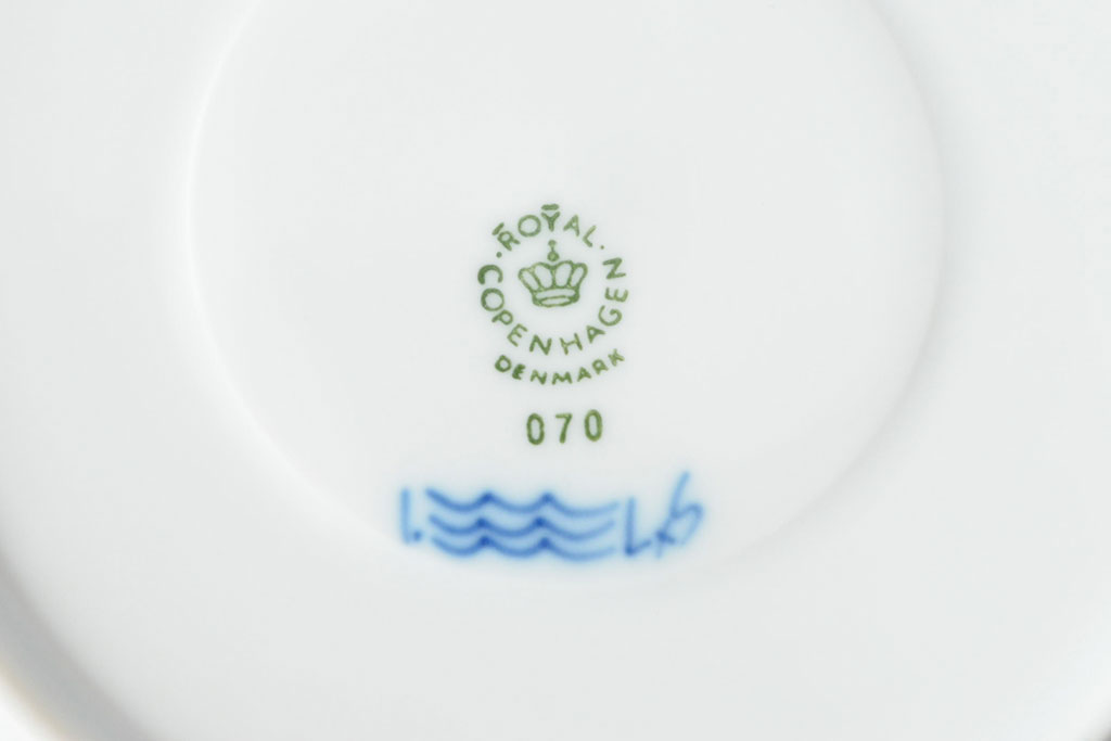 ROYAL COPENHAGEN　ロイヤルコペンハーゲン　ブルーフルーテッド　フルレース　コーヒーカップ&ソーサー2客(洋食器)(R-052279)