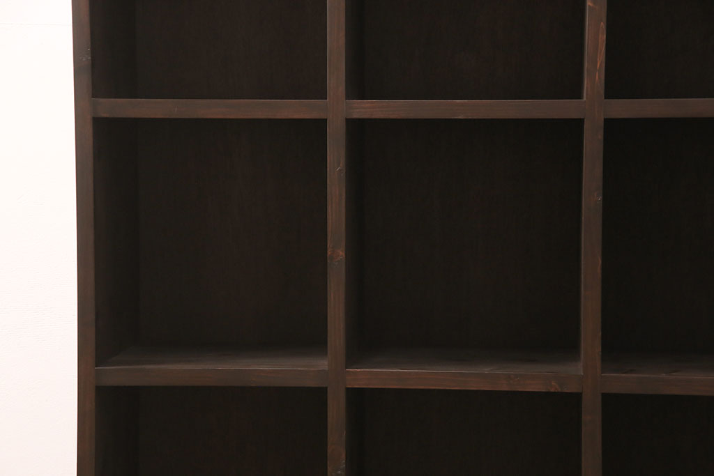 ラフジュ工房オリジナル　ヒノキ材　シンプルなデザインが魅力のマス目棚(ロッカー、収納棚、本棚、飾り棚)(R-052304)