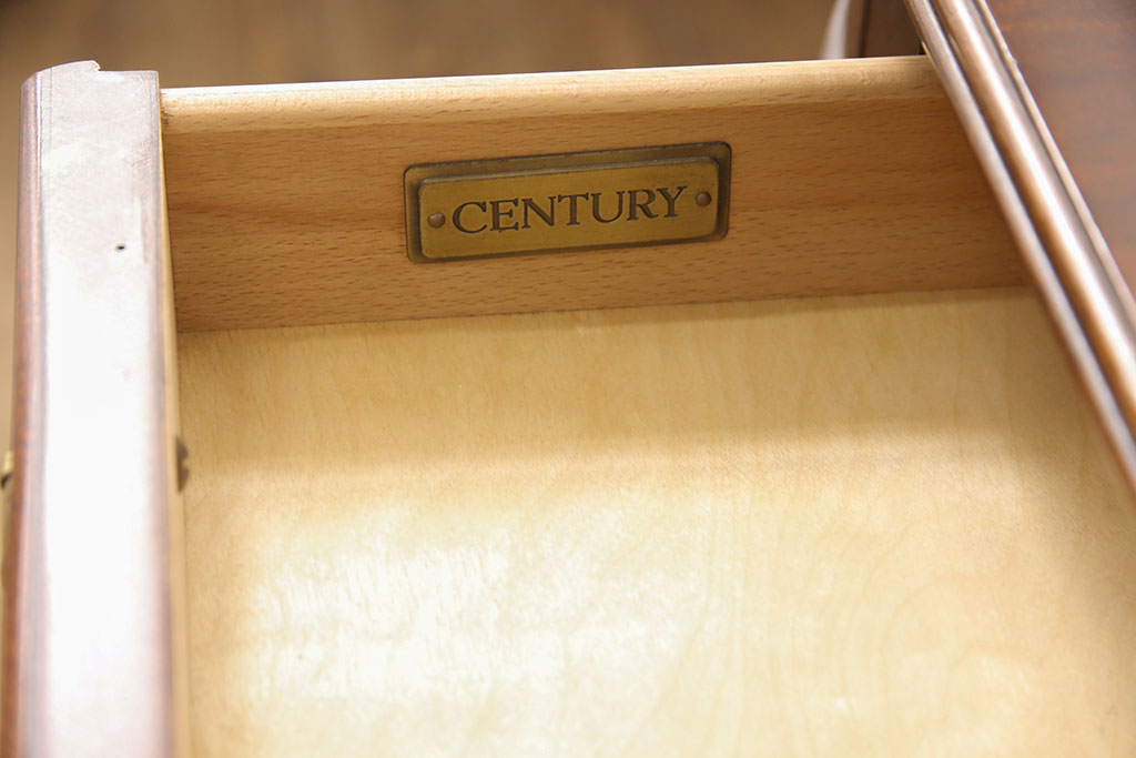 中古美品　アメリカ　センチュリー社(CENTURY)　マホガニー材　エレガントなデザインが魅力的なコンソールテーブル(ナイトテーブル、サイドテーブル、デスク、在宅ワーク、在宅用)(R-052416)