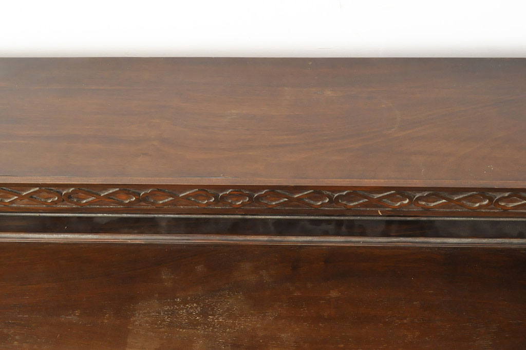 イギリスアンティーク　特大!　マホガニー材　バーズアイが特徴的なサイドボード(キャビネット、収納棚)(R-052424)