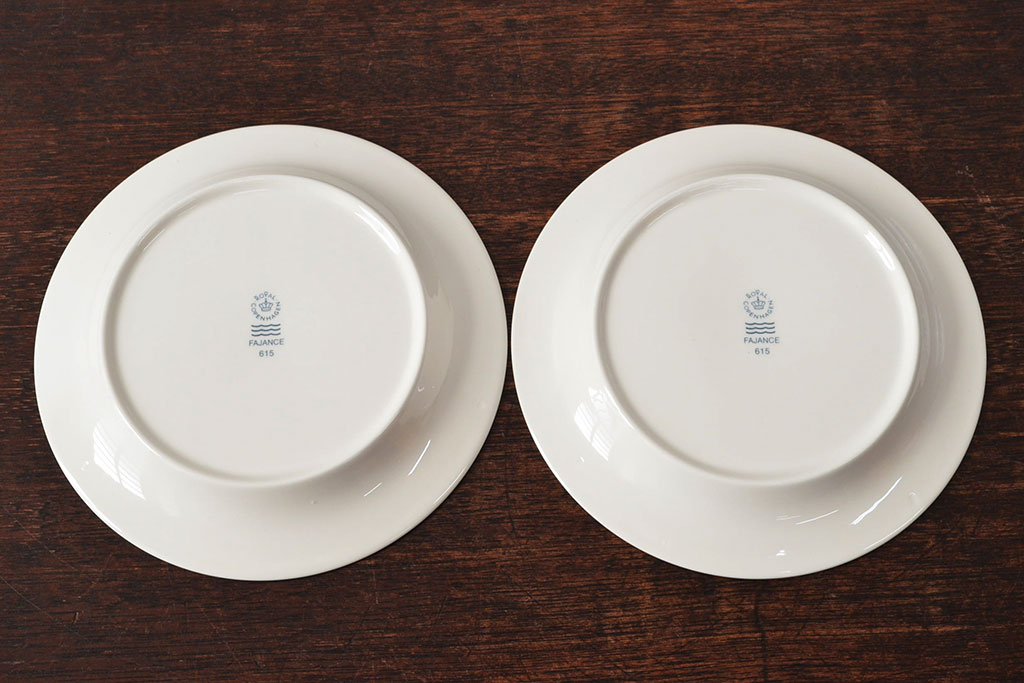 ROYAL COPENHAGEN　ロイヤルコペンハーゲン　FAJANCE　カップ&ソーサー2客(箱付き、洋食器)(R-052456)