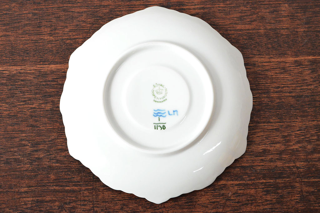 ROYAL COPENHAGEN　ロイヤルコペンハーゲン　ブルーフルーテッド　フルレース　カップ&ソーサー2客(洋食器)(定価88,000円)(R-052458)