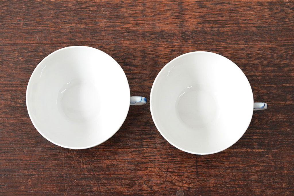 ROYAL COPENHAGEN　ロイヤルコペンハーゲン　ブルーフルーテッド　フルレース　カップ&ソーサー2客(洋食器)(定価88,000円)(R-052459)
