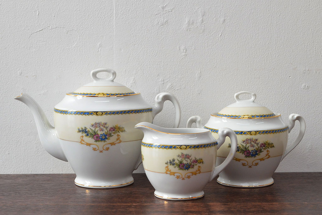 オールドノリタケ(日本陶器) Noritake ヤジロベー印 ポット・シュガー ...