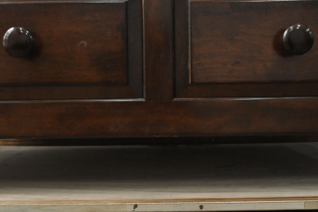 中古　松本民芸家具　シックな大人の空間を演出する羽根付ベンチ(二人掛けソファ、長椅子、二人掛けベンチ、板座)(R-052470)