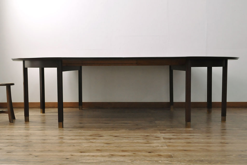 中古　デンマーク　ローズウッド　シンプルさの中にも洗練された美しさのある、特大エクステンションテーブル(定価約150万円、北欧)(ダイニングテーブル、ラウンドテーブル、北欧)(R-052473)