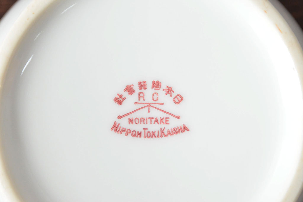 オールドノリタケ(日本陶器)　Noritake　ヤジロベー印　ポット・シュガー・クリーマー3点(洋食器)(R-052476)