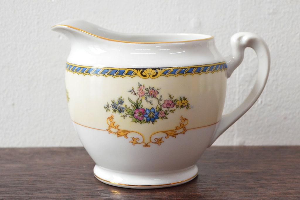 オールドノリタケ(日本陶器)　Noritake　ヤジロベー印　ポット・シュガー・クリーマー3点(洋食器)(R-052476)