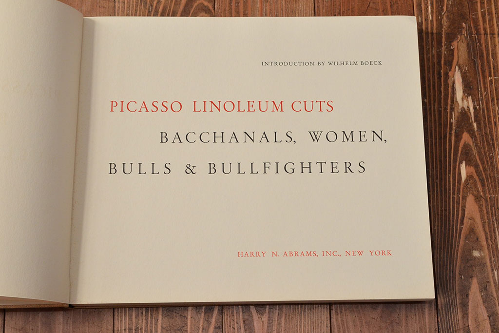 1962年　Picasso　Linoleum　Cuts　Abrams　ピカソ　リノリウム　カット集　作品集(R-052502)