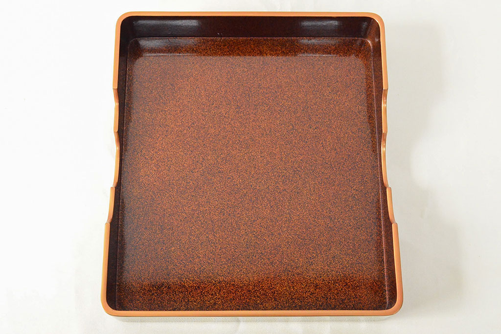 明治〜大正　鶴亀図　金蒔絵内梨地　小箱(木製、漆器、文箱、硯箱)(R-052517)