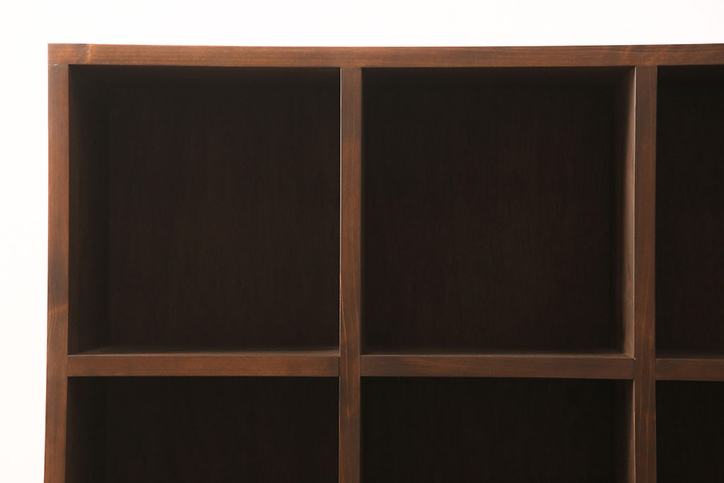 ラフジュ工房オリジナル　ヒノキ材　使い方はアイディア次第!シンプルなデザインで取り入れやすいマス目棚(ロッカー、収納棚、本棚、飾り棚)(R-052518)