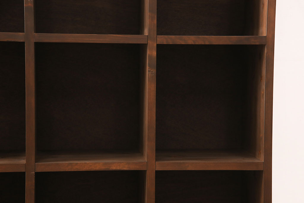 ラフジュ工房オリジナル　ヒノキ材　使い方はアイディア次第!シンプルなデザインで取り入れやすいマス目棚(ロッカー、収納棚、本棚、飾り棚)(R-052519)